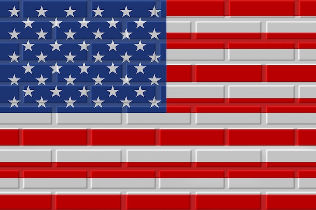 Illustration de drapeau de brique des États-Unis
