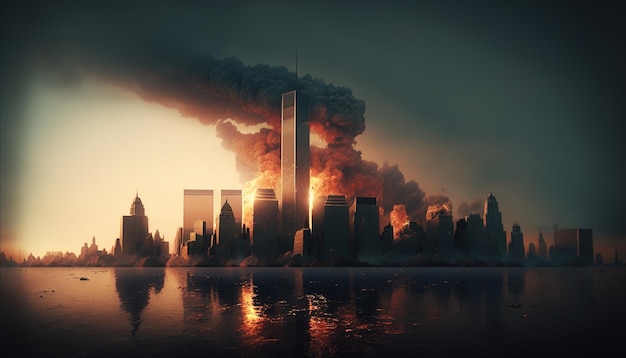 Illustration du 11 septembre pour l'affiche ou la bannière du Patriot Day USA