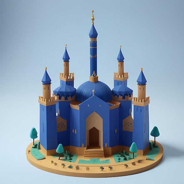 Illustration du bâtiment musulman 3D