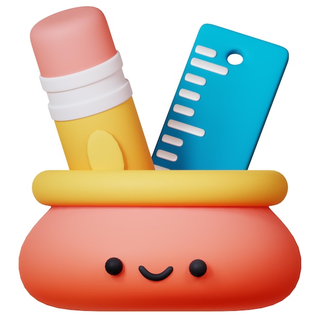 Illustration du boîtier de crayon 3D