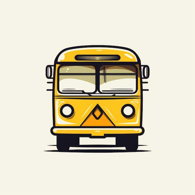 Illustration du bus jaune sur fond blanc