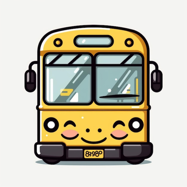 Illustration du bus jaune sur fond blanc