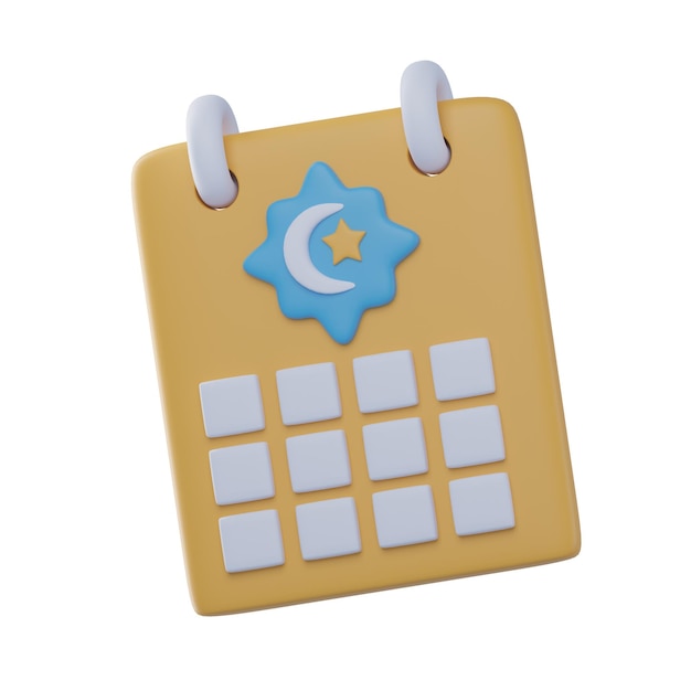 Illustration du calendrier du Ramadan en 3D