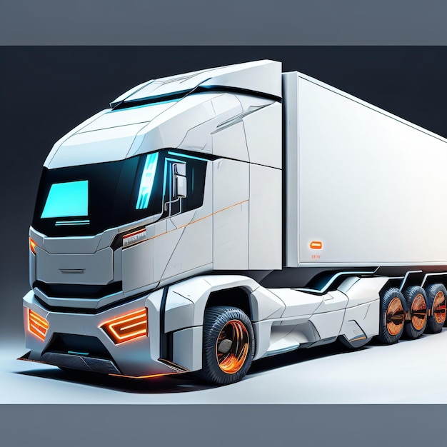 Illustration du camion blanc