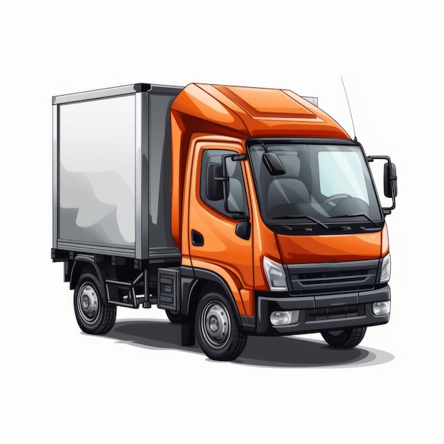 L'illustration du camion de livraison orange de Quirky Manga Art
