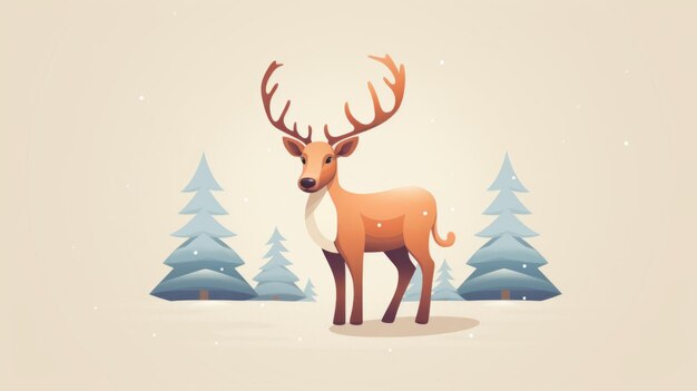 Photo l'illustration du cerf de noël