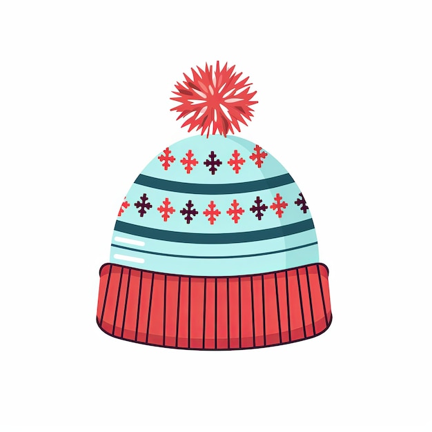 illustration du chapeau d'hiver sur fond blanc à l'appartement de Noël