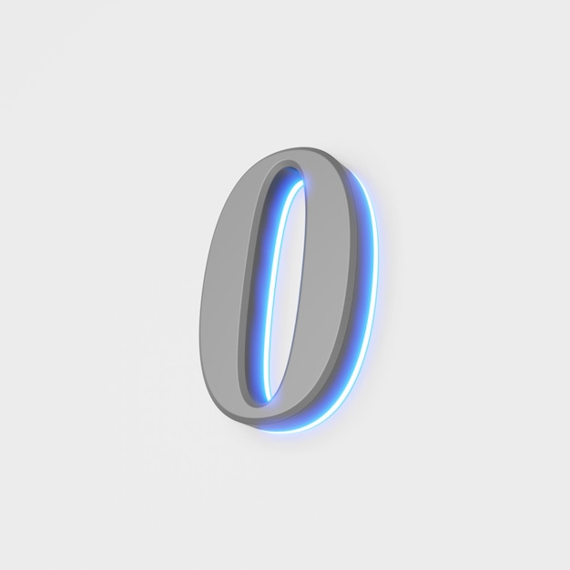 Illustration du chiffre lumineux sur fond blanc.