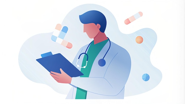 Illustration du concept abstrait du travail du docteur