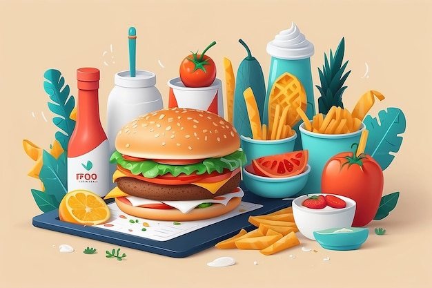 Illustration du concept de commande d'aliments