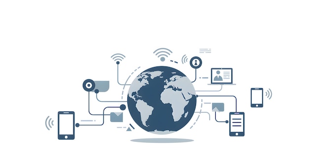 Illustration du concept de connectivité numérique et de communication mondiale