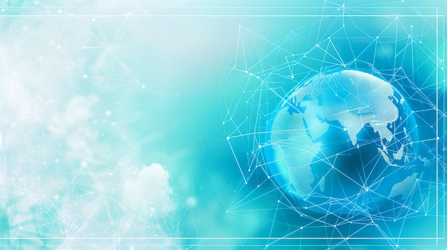 Photo illustration du concept de connectivité numérique mondiale avec un globe bleu design technologique de réseau futuriste idéal pour les thèmes de communication modernes ai