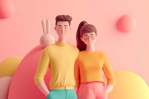 Illustration du concept de couple 3D