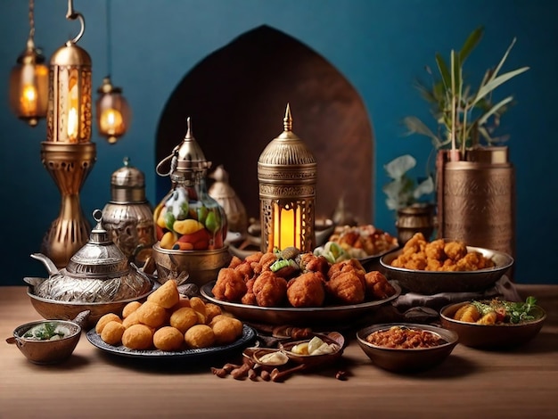 Illustration du concept du dîner d'Iftar