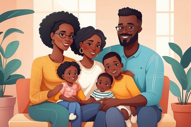 Illustration du concept de famille africaine