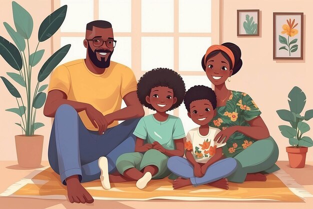 Illustration du concept de famille africaine