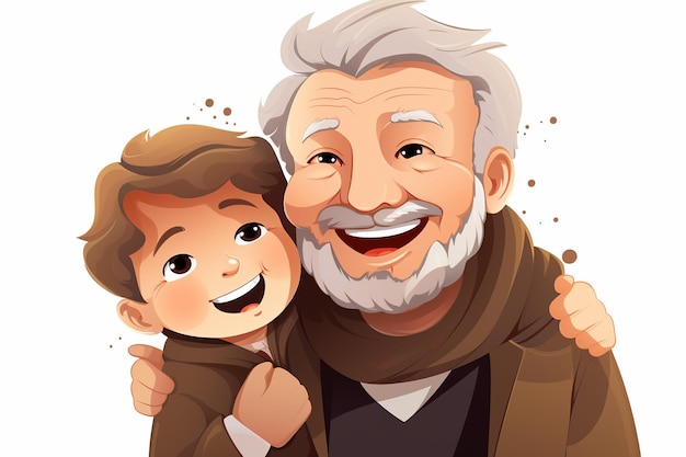 Photo illustration du concept de la journée des grands-parents heureux