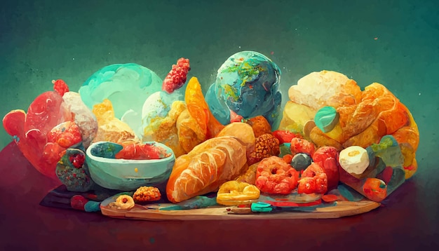 Illustration du concept de la journée mondiale de l'alimentation