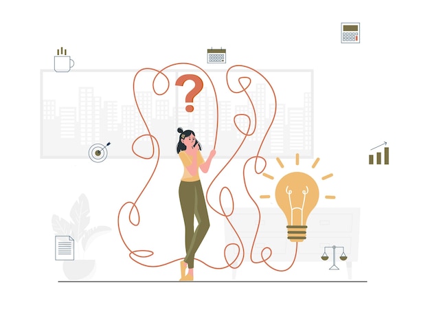 Illustration du concept de labyrinthe pour résoudre des problèmes