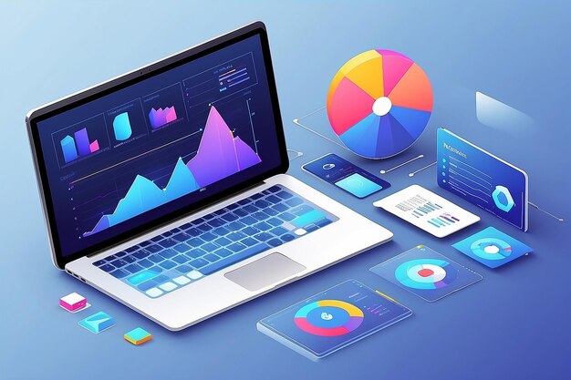 Illustration du concept des statistiques du navigateur