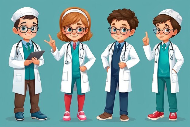 Illustration du costume de profession du médecin pour les enfants