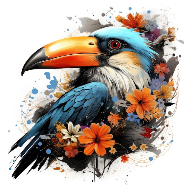 Illustration du design du t-shirt du Toucan par Generative Ai