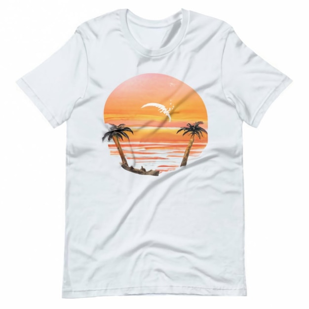 Illustration du design du T-shirt sur fond blanc