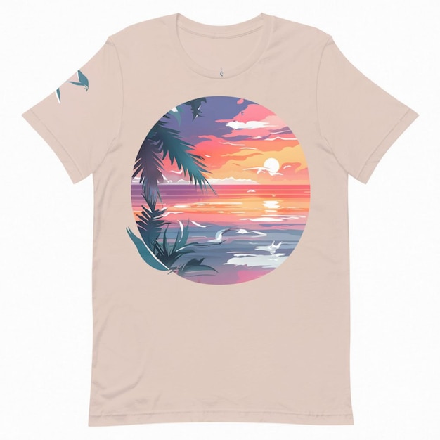 Illustration du design du T-shirt sur fond blanc