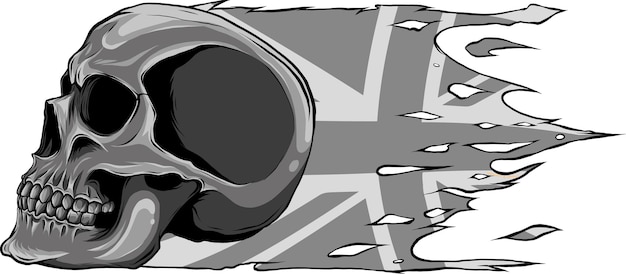 illustration du drapeau du Royaume-Uni avec un crâne