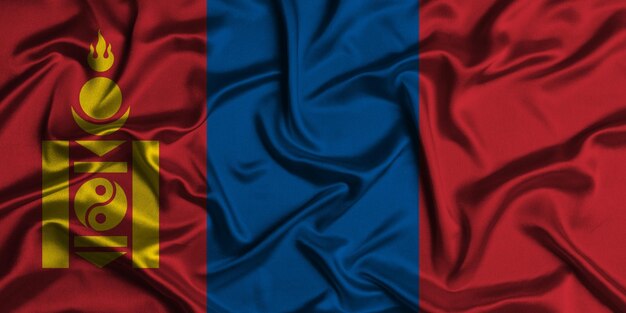 Photo illustration du drapeau de la mongolie