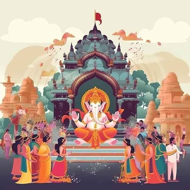 Illustration du fond de Lord Ganpati pour Ganesh Chaturthi
