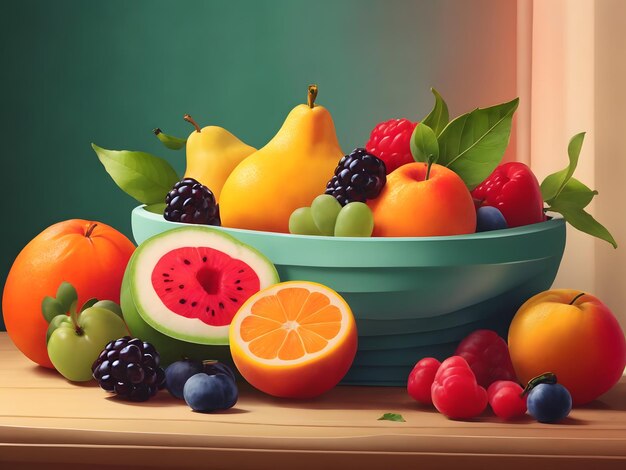 illustration du fruit plat