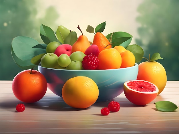 illustration du fruit plat