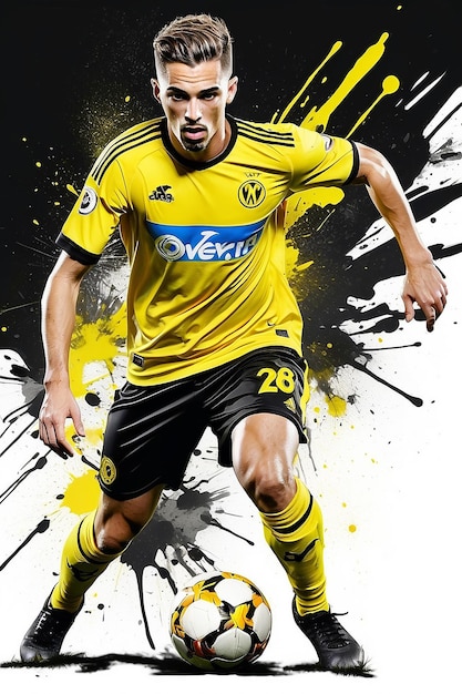 Illustration du joueur de football du Dynamo Wolverhampton Wanderers
