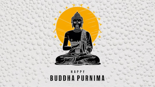 L'illustration du jour de Bouddha Purnima Vesak Gautam Bouddha assis sous l'arbre de Bodhi isolé sur un fond blanc