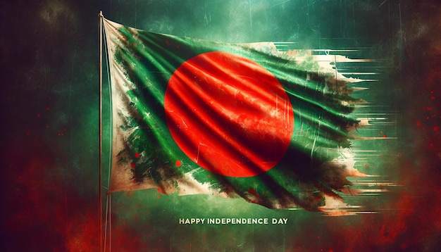 Illustration du jour de l'indépendance du Bangladesh dans le style grunge