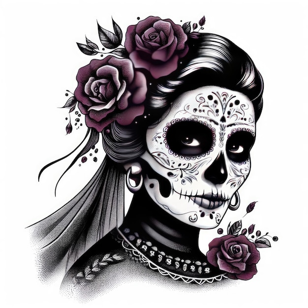 Illustration du jour de la mort dia de muertos