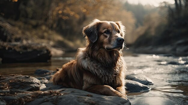 illustration du jour de photo de chien 3d réaliste