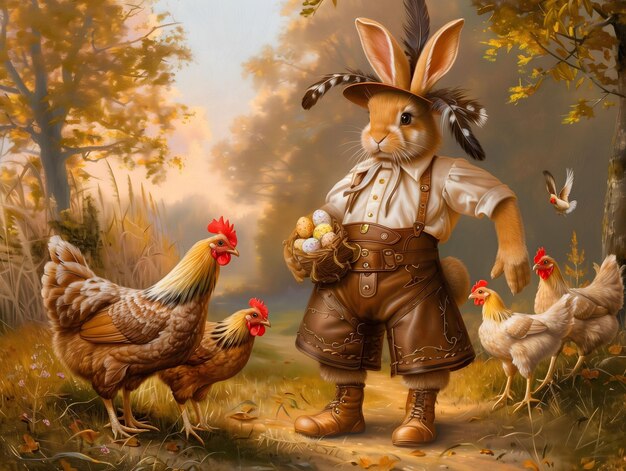 Photo l'illustration du lapin de pâques reflète la tradition allemande