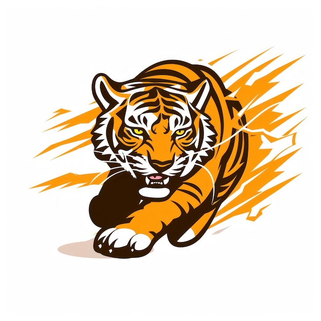 Photo l'illustration du logo de l'animal tiger de l'icône de l'emblème du tigre logotipé imprimé