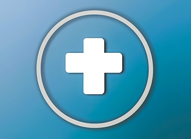 Illustration du logo de la croix médicale sur fond bleu