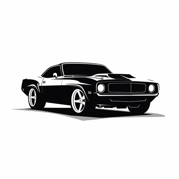 illustration du logo minimaliste moderne du vecteur noir de muscle car