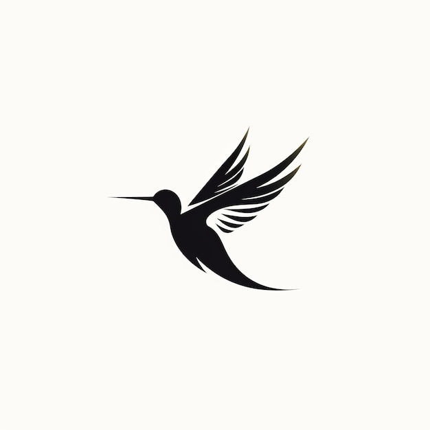 illustration du logo minimaliste moderne d'un vecteur noir de colibris
