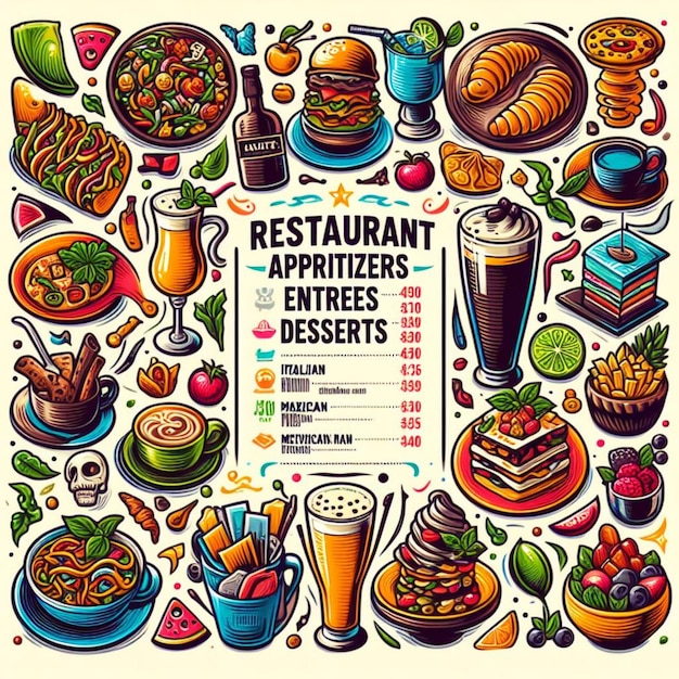 illustration du menu alimentaire