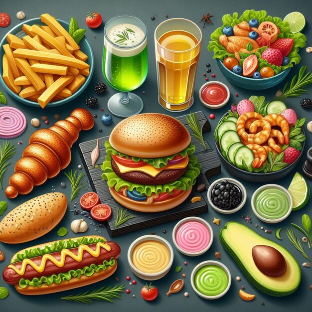 illustration du menu alimentaire