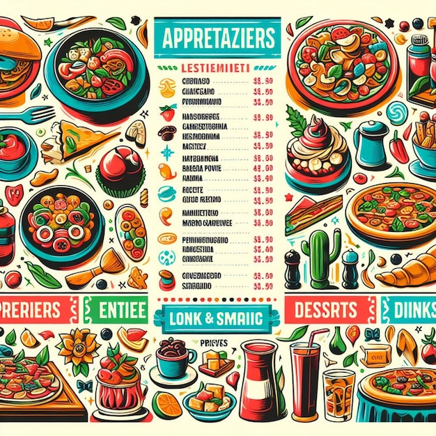 illustration du menu alimentaire