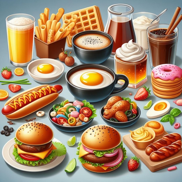 Photo illustration du menu alimentaire