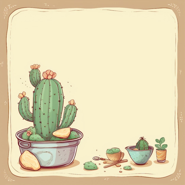 illustration du modèle de fond de plantes de cactus