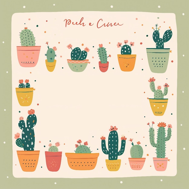 illustration du modèle de fond de plantes de cactus