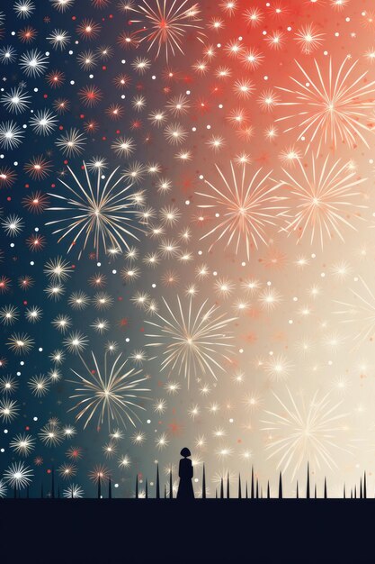 Photo illustration du nouvel an avec des feux d'artifice